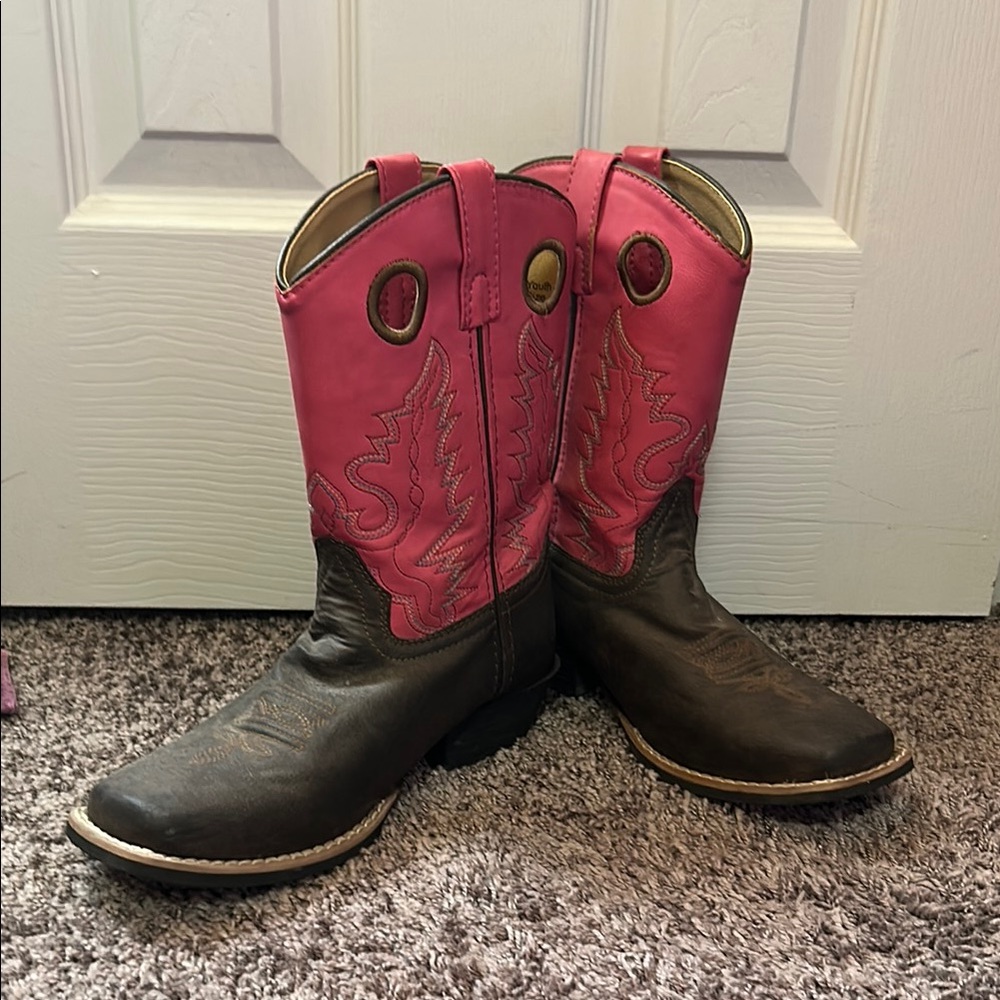 Pink and Brown Austin Cowboy Boots
